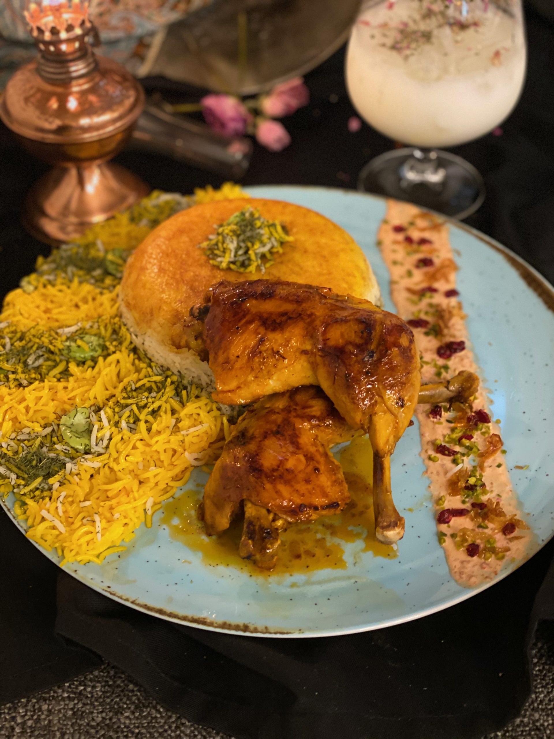 Baghali Polo ba Morgh / Poulet mit Dillreis